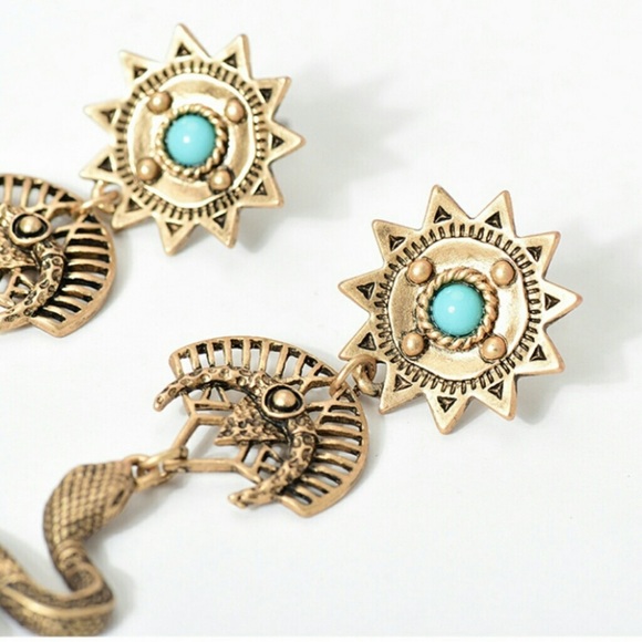 2 LEFT! Goddess Snake Earrings Tribal Boho Gypsy - Picture 4 of 4